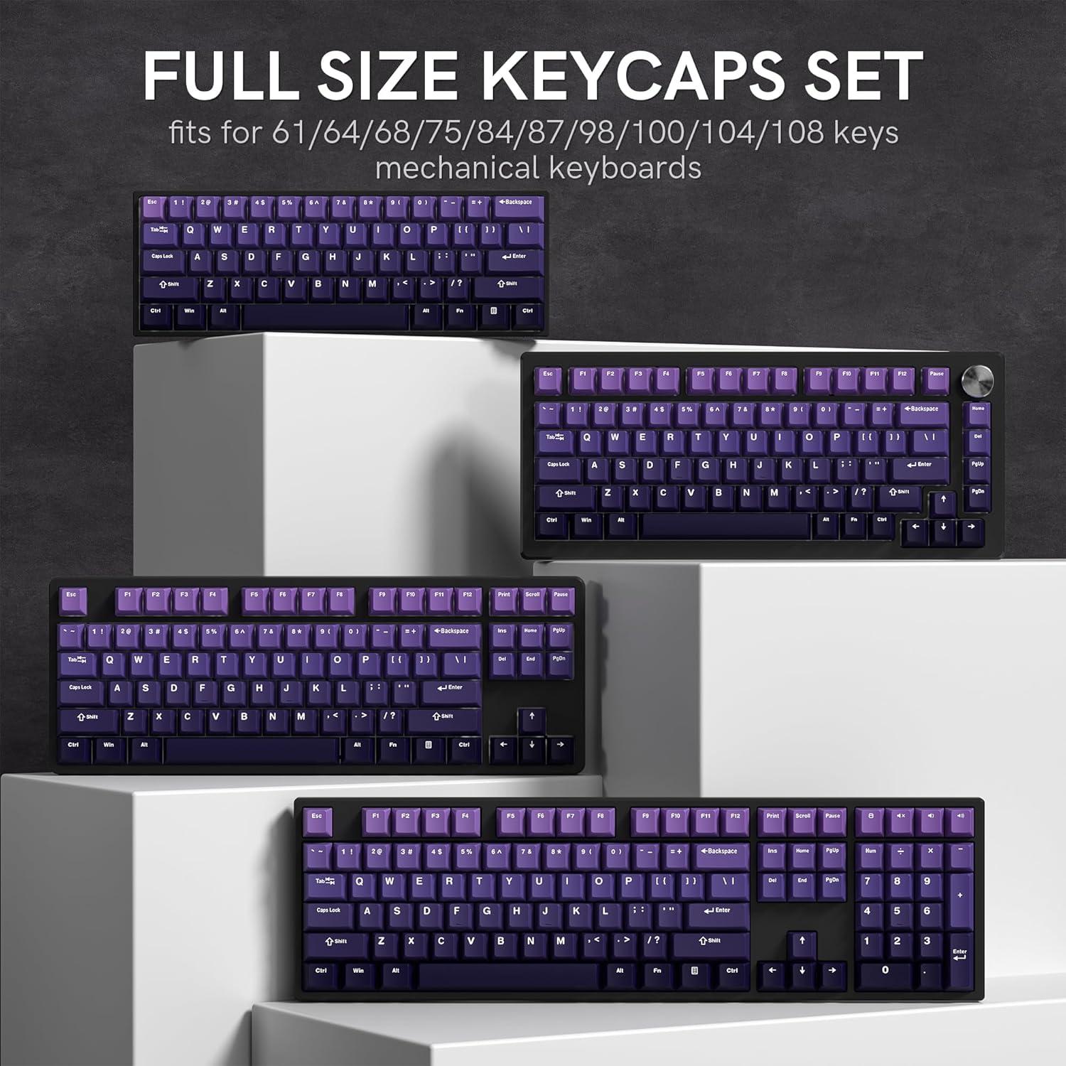 Conjunto de Teclas PBT Moradas Dagaladoo 132 Teclas Cherry