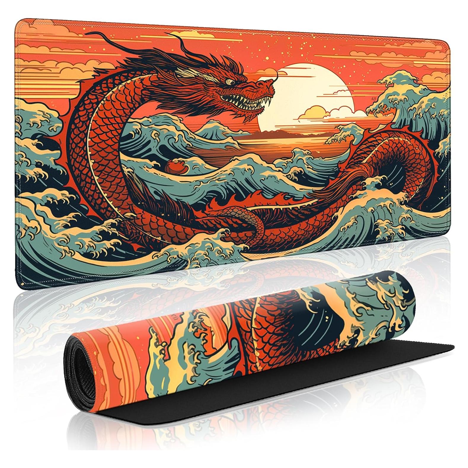 Alfombrilla de Ratón Nowdezi XXL Ola Japonesa Sea Dragon 80x40cm
