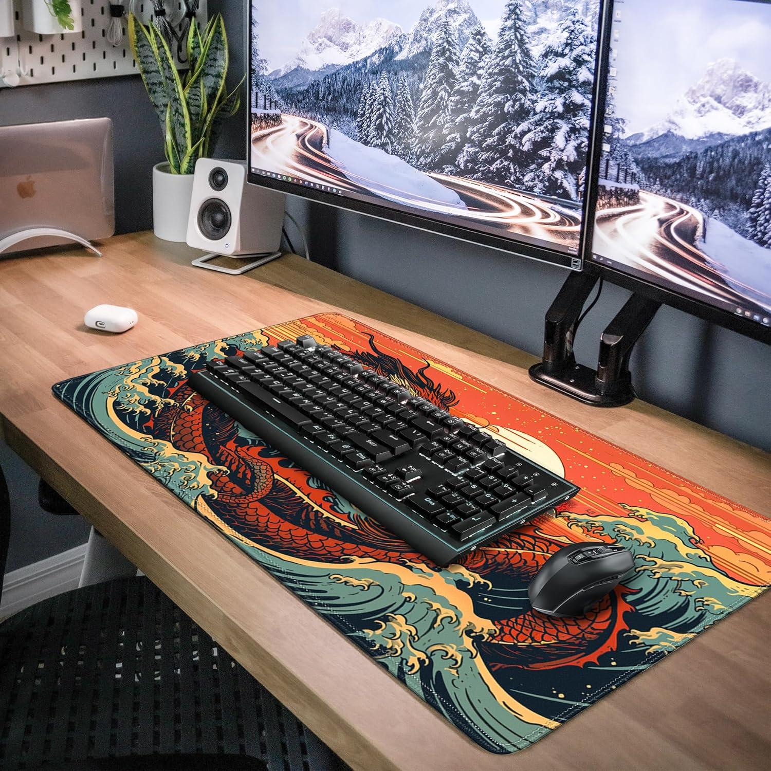 Alfombrilla de Ratón Nowdezi XXL Ola Japonesa Sea Dragon 80x40cm