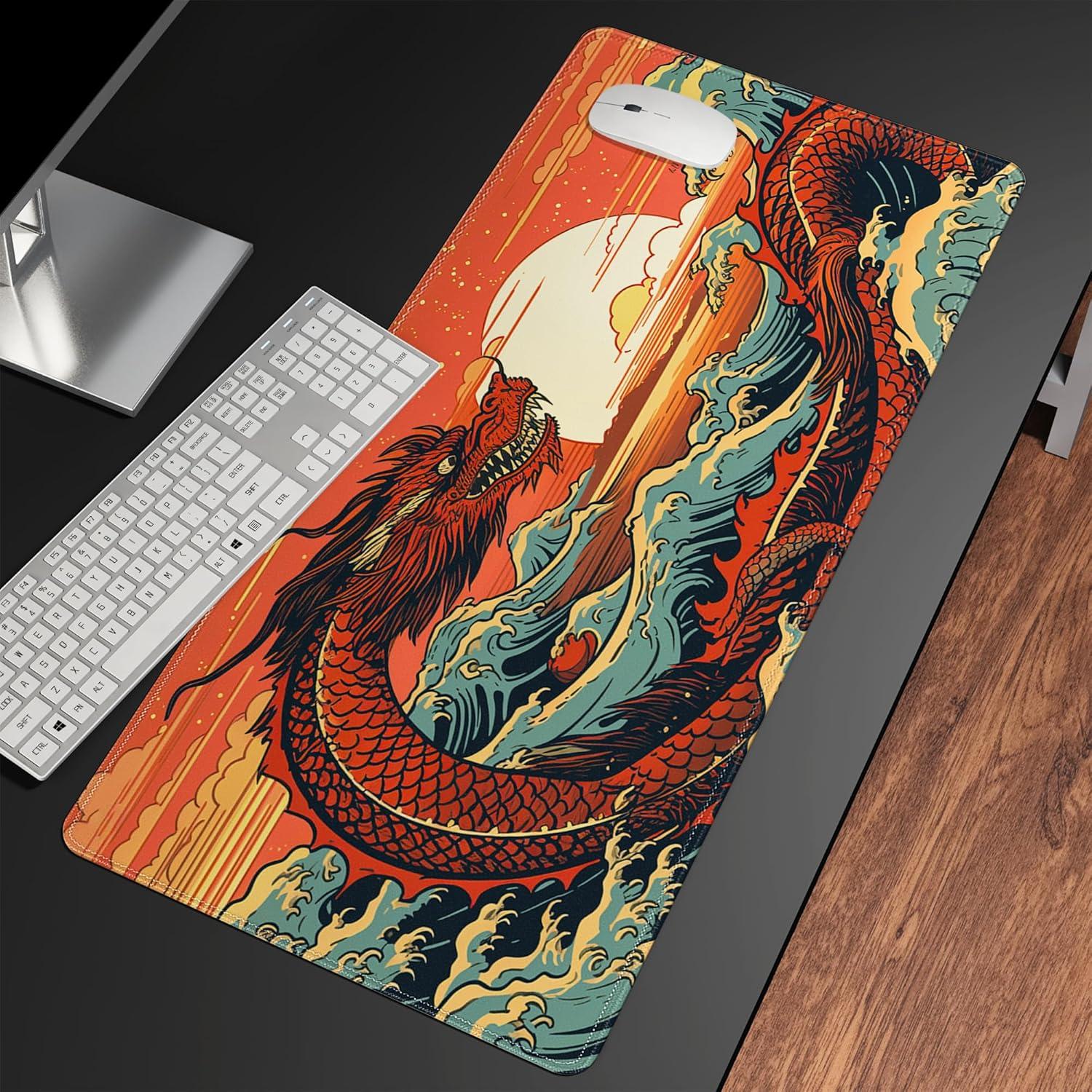 Alfombrilla de Ratón Nowdezi XXL Ola Japonesa Sea Dragon 80x40cm