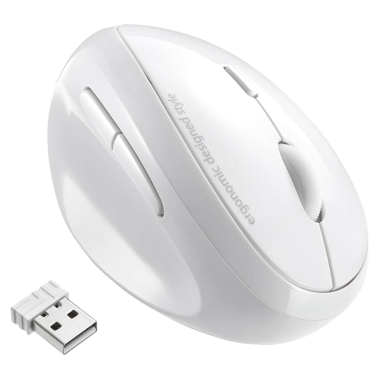 Ratón Inalámbrico Vertical Ergonómico SANWA GMAERGW17WL Blanco