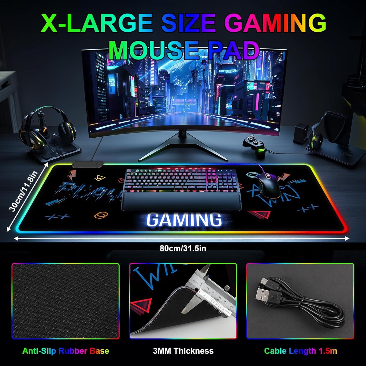 Alfombrilla de Ratón RGB FoBianJie 80x30cm 13 Modos Iluminación