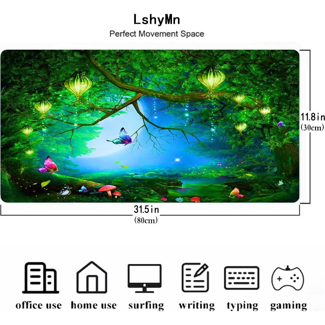Alfombrilla de Ratón Grande LshyMn 80x30 cm Suave Antideslizante