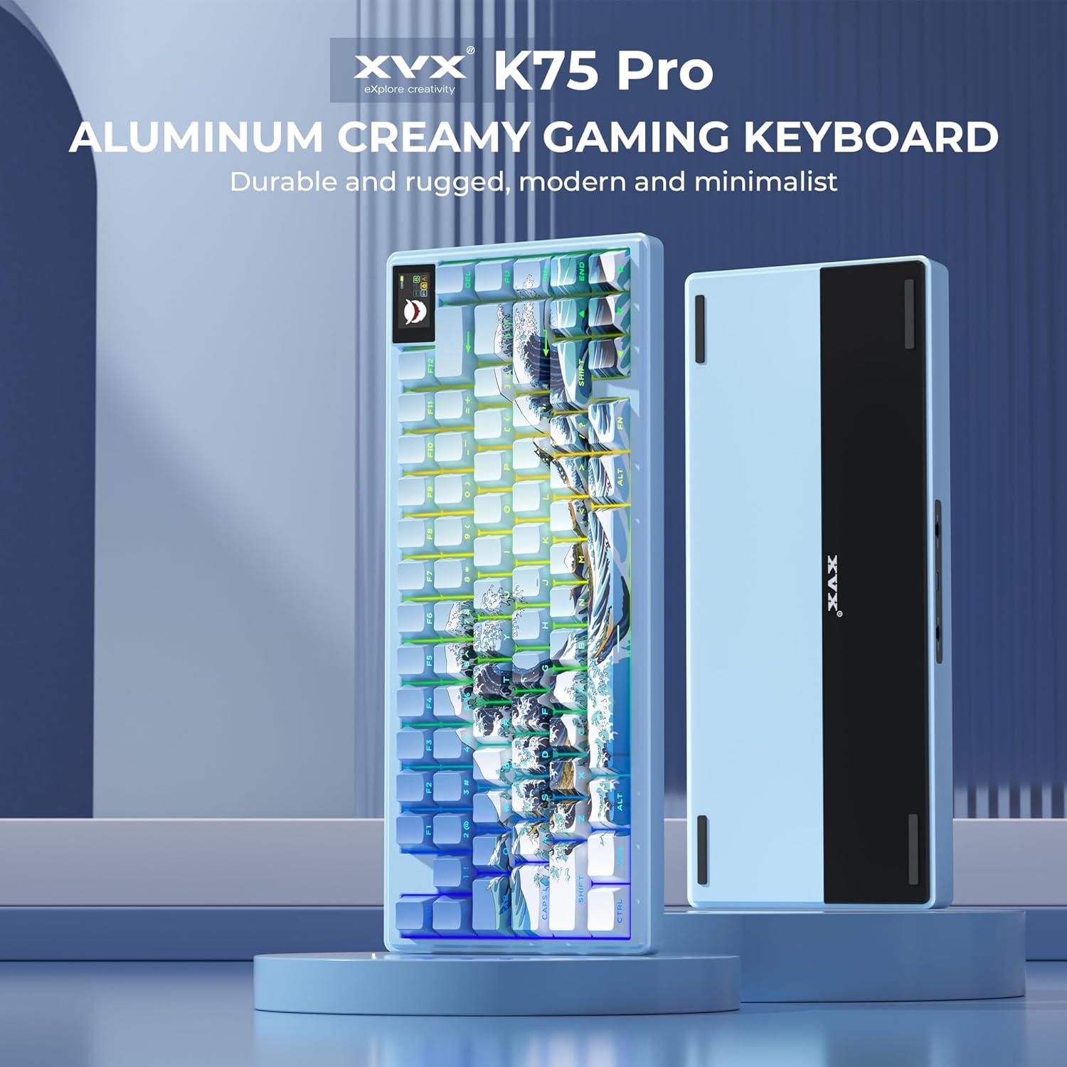 Teclado Gaming Mecánico Inalámbrico XVX K75 Pro 75% RGB