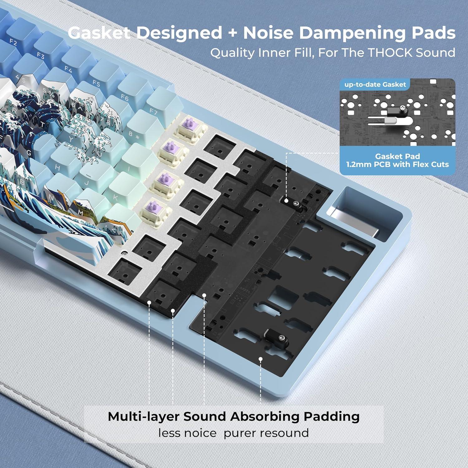 Teclado Gaming Mecánico Inalámbrico XVX K75 Pro 75% RGB