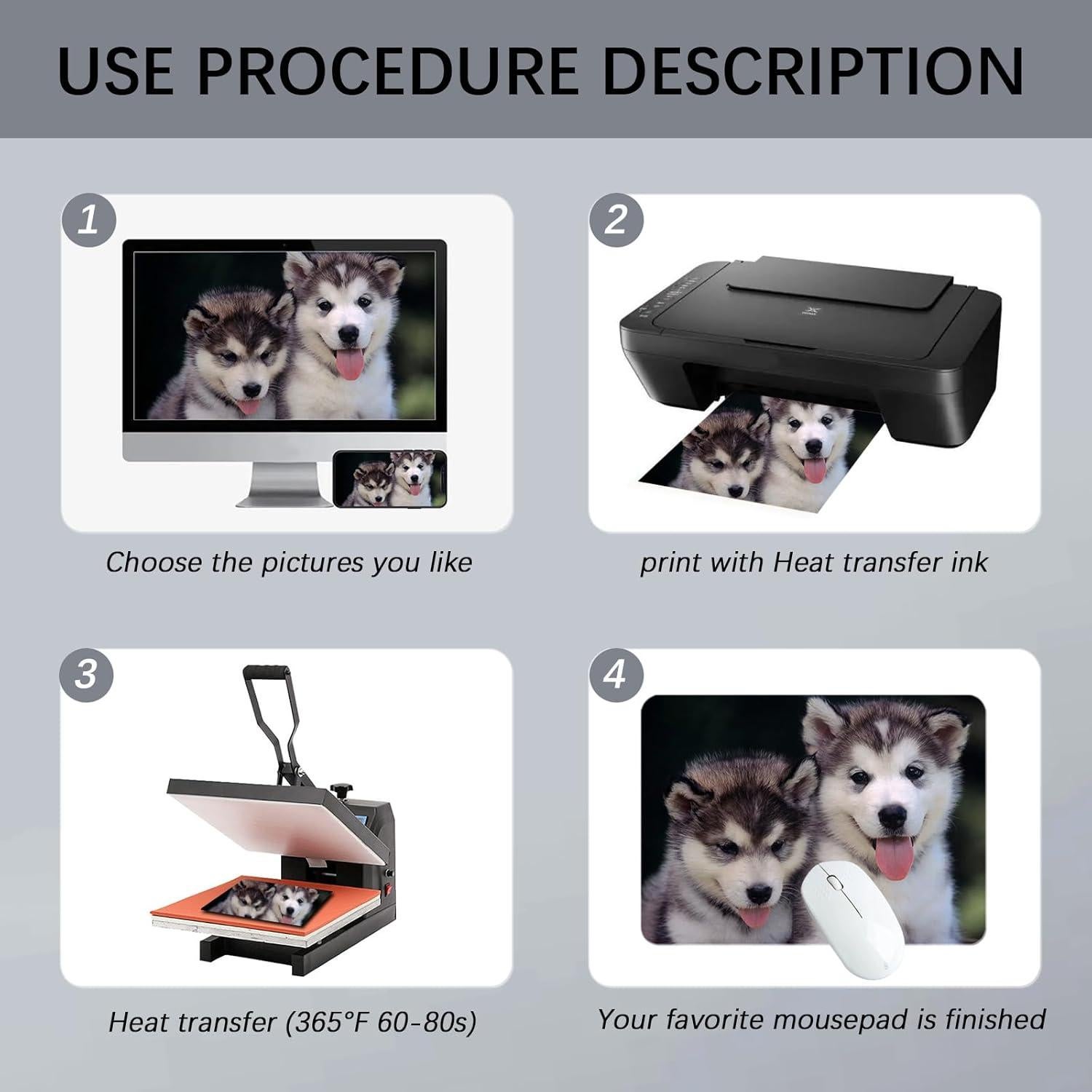 20 Alfombrillas de Ratón Blancas ORJ 24x20cm Personalizables