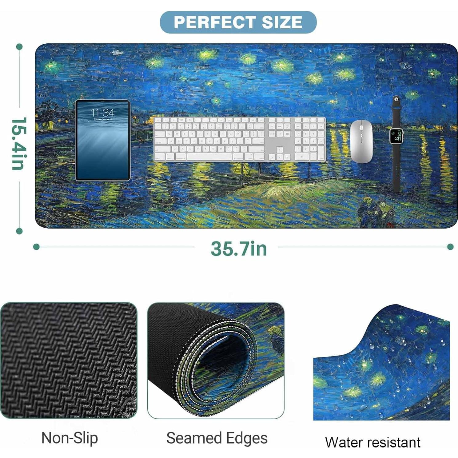 Alfombrilla de Ratón Grande Y YIHANGBEST Noche sobre el Ródano 90x40cm