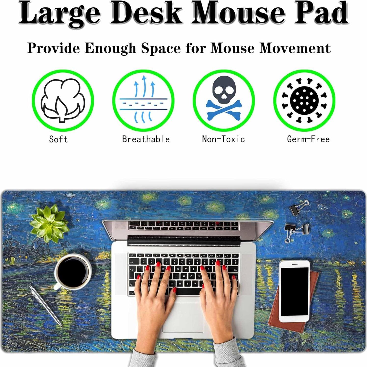 Alfombrilla de Ratón Grande Y YIHANGBEST Noche sobre el Ródano 90x40cm