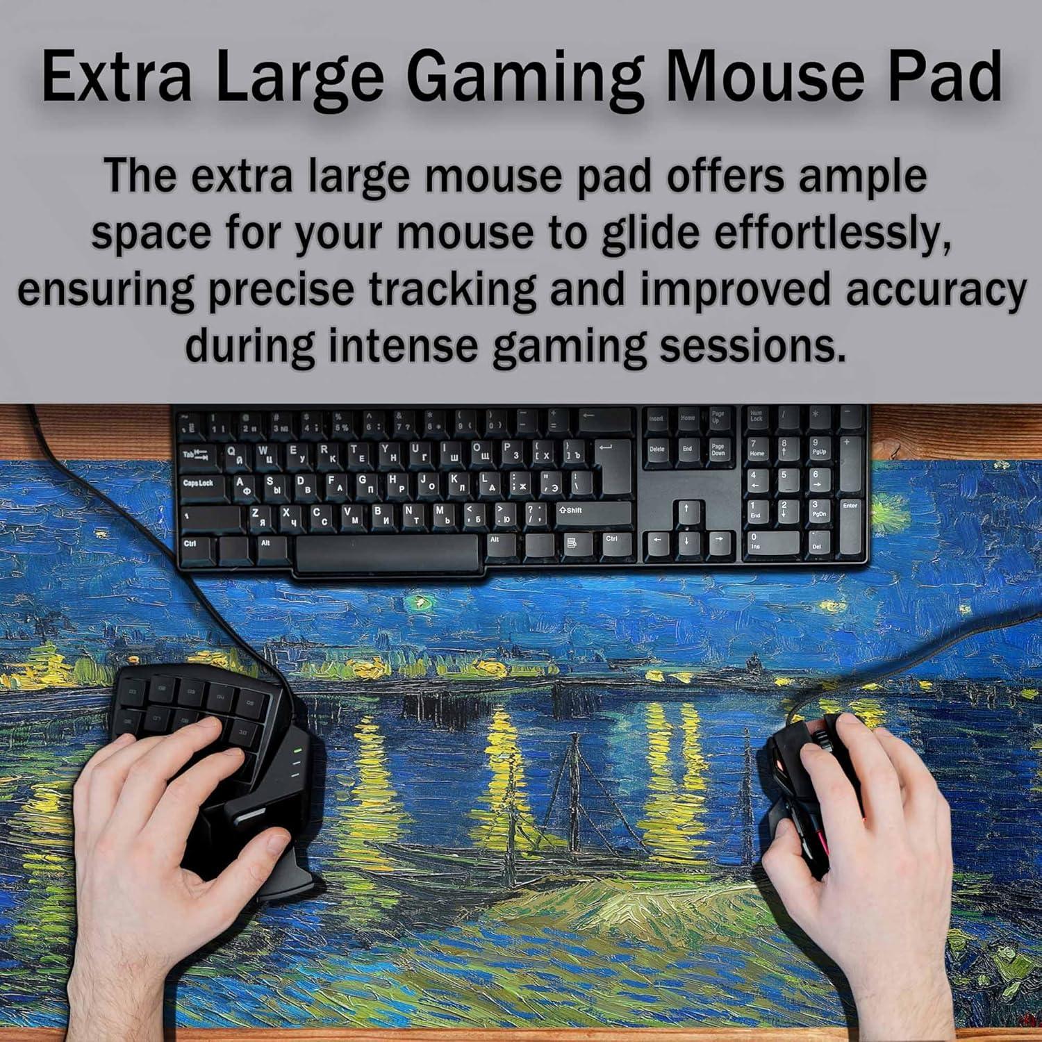 Alfombrilla de Ratón Grande Y YIHANGBEST Noche sobre el Ródano 90x40cm