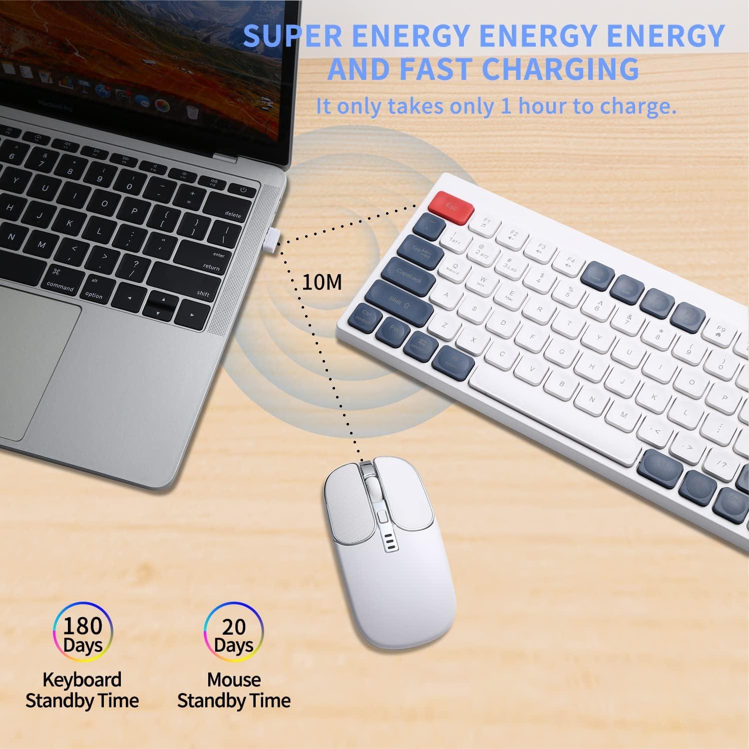 Combo Teclado y Ratón Inalámbrico KEDAFE Verde Recargable