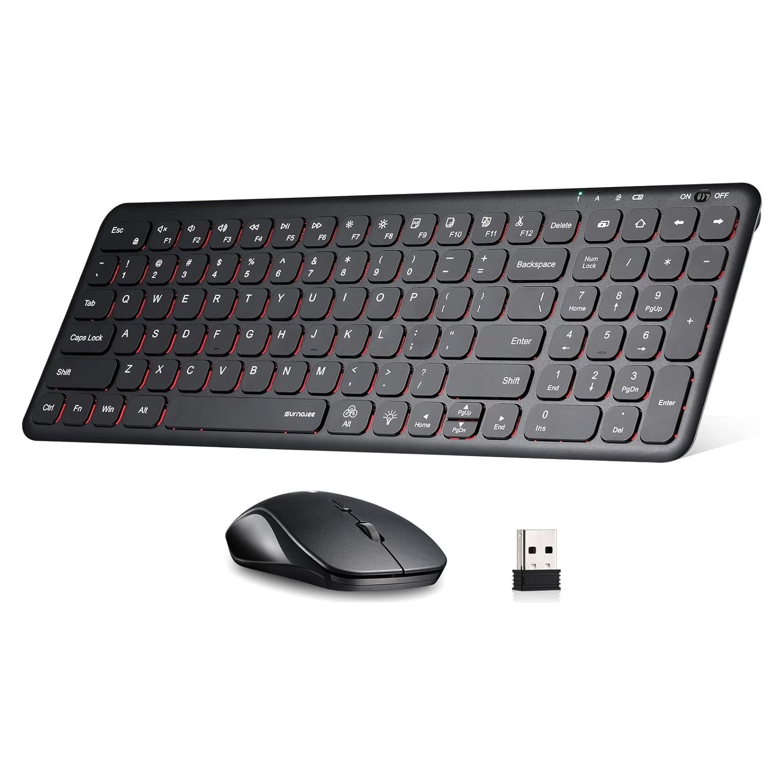 Combo Teclado y Ratón Inalámbrico SurnQiee Retroiluminado