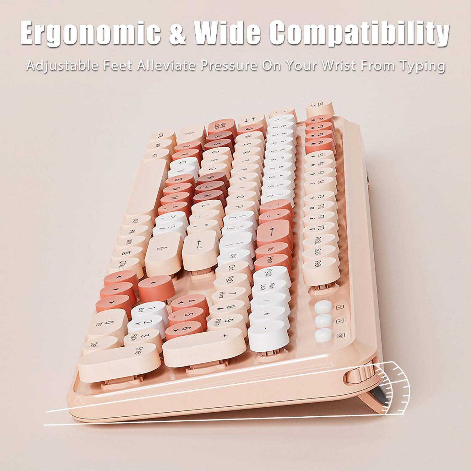 Combo Teclado y Ratón Inalámbrico TISHLED Verde Retro 105 Teclas