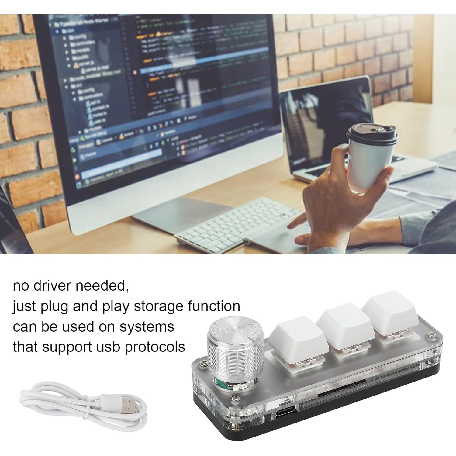 Teclado Mecánico Mini Yoidesu 3 Teclas RGB Programable