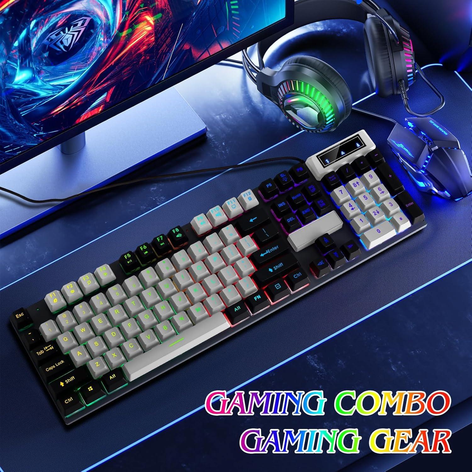Teclado Gaming Mecánico Guiheng Retroiluminado USB Compacto