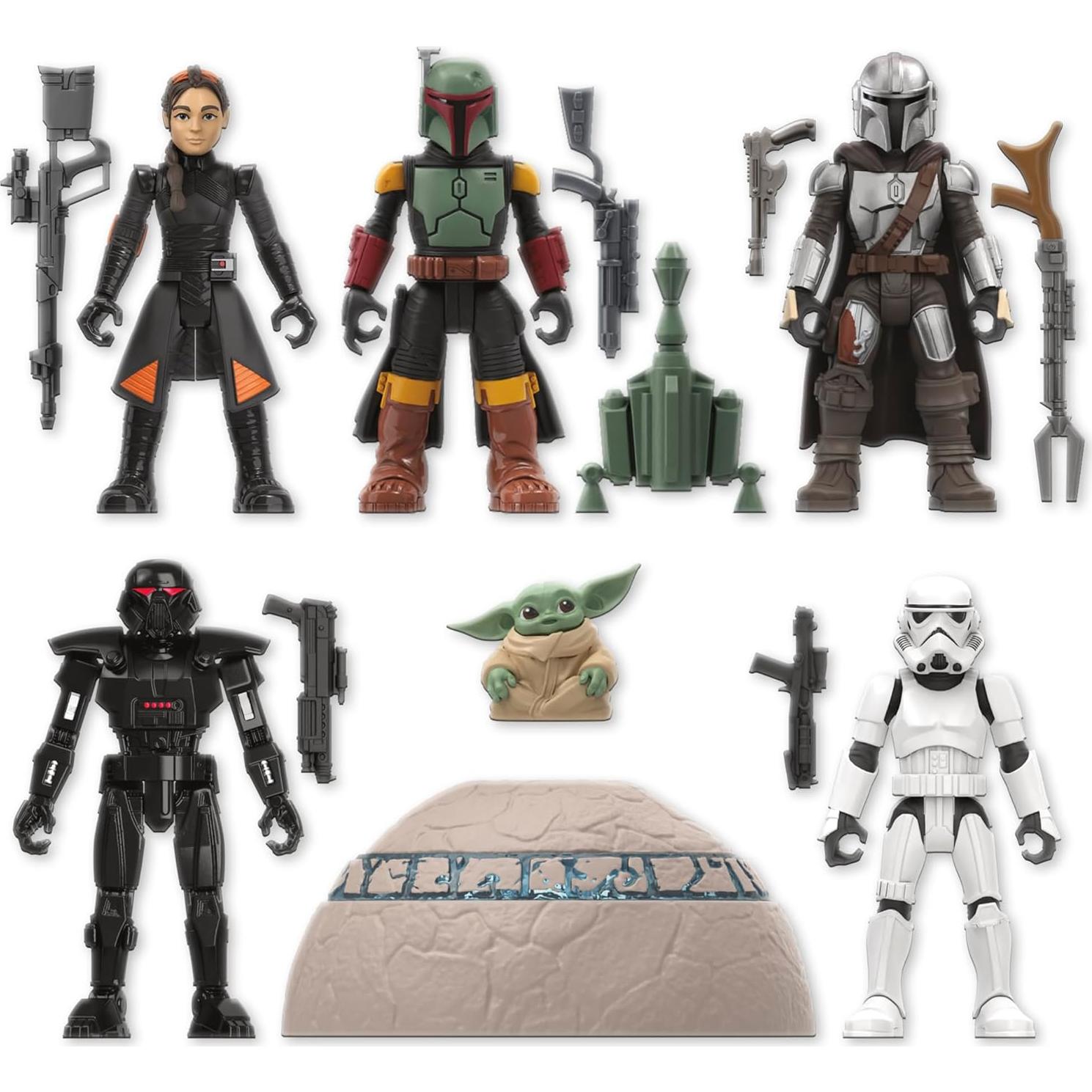 Set de Figuras de Acción Star Wars Mandaloriano 6 Figuras 8 Accesorios