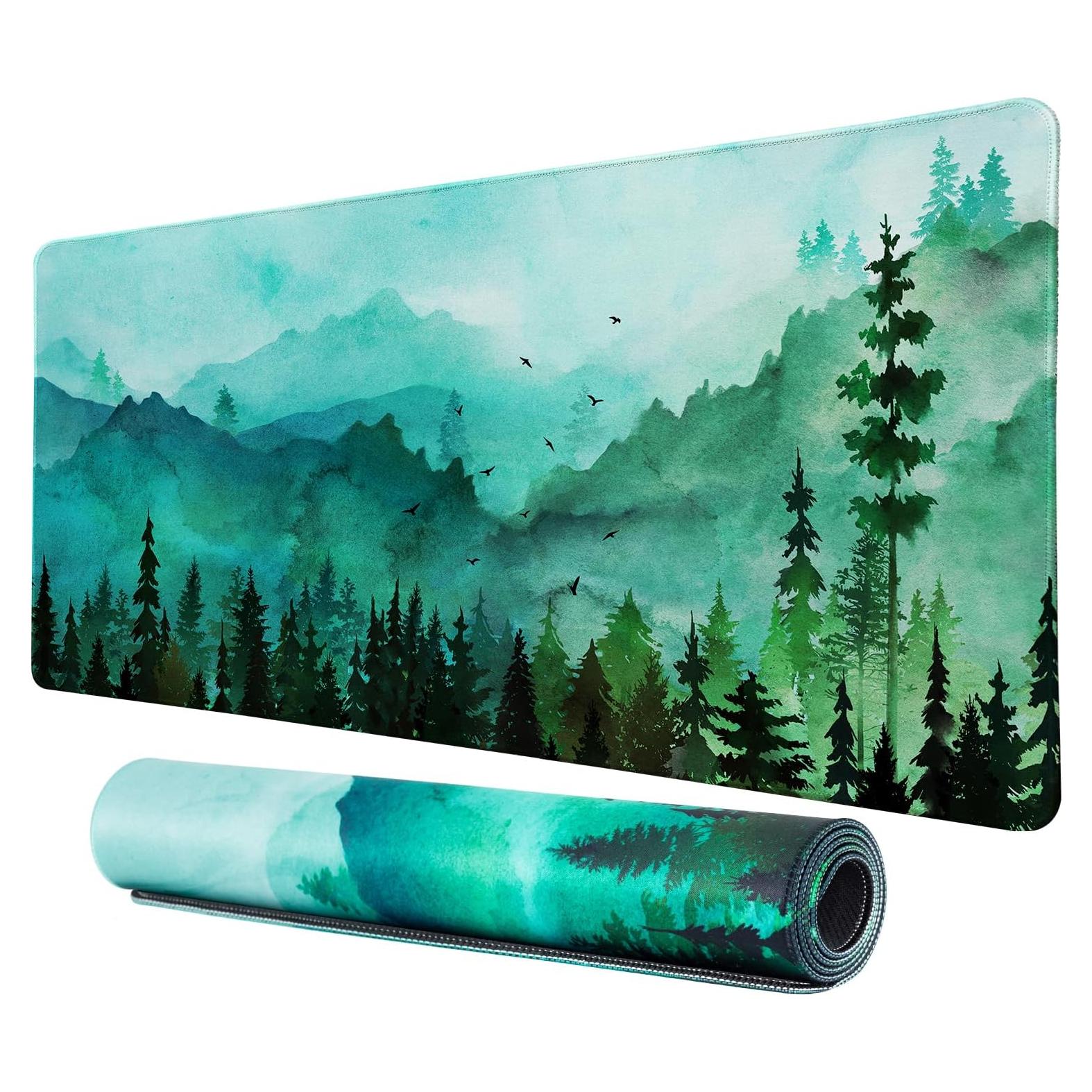 Alfombrilla de Ratón Grande Lokigo Bosque Verde 80x40 cm