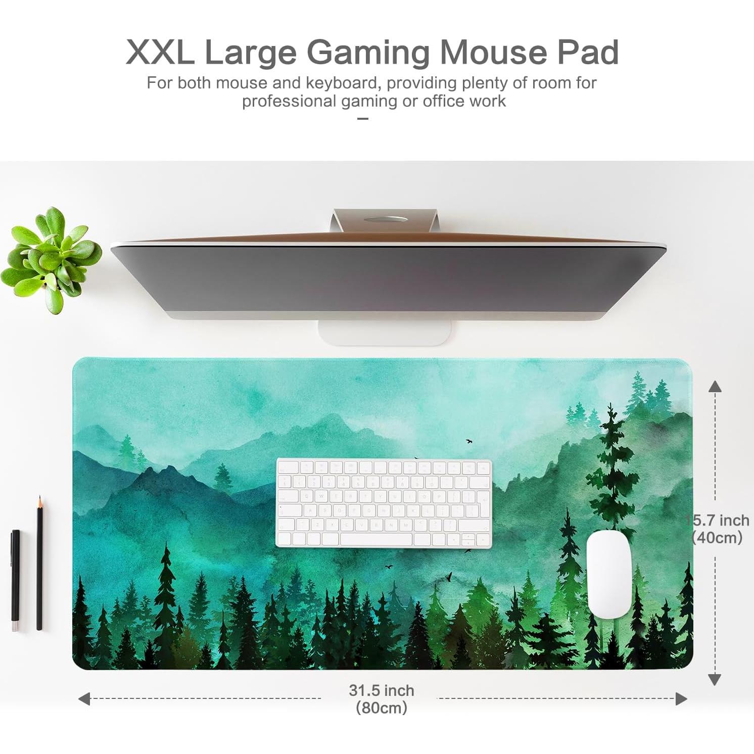 Alfombrilla de Ratón Grande Lokigo Bosque Verde 80x40 cm