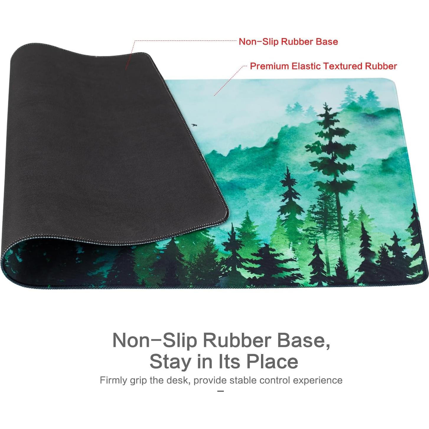 Alfombrilla de Ratón Grande Lokigo Bosque Verde 80x40 cm