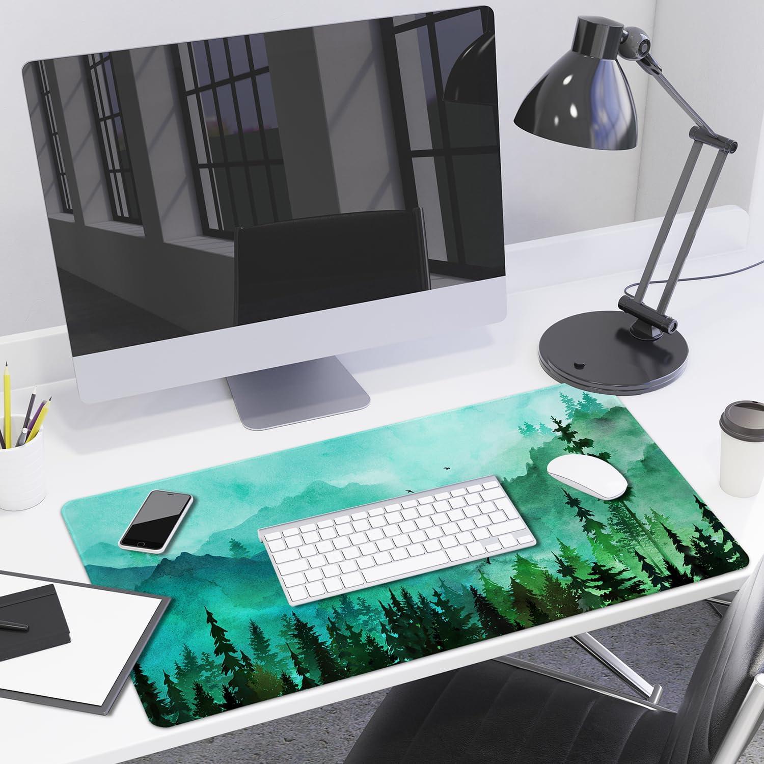 Alfombrilla de Ratón Grande Lokigo Bosque Verde 80x40 cm