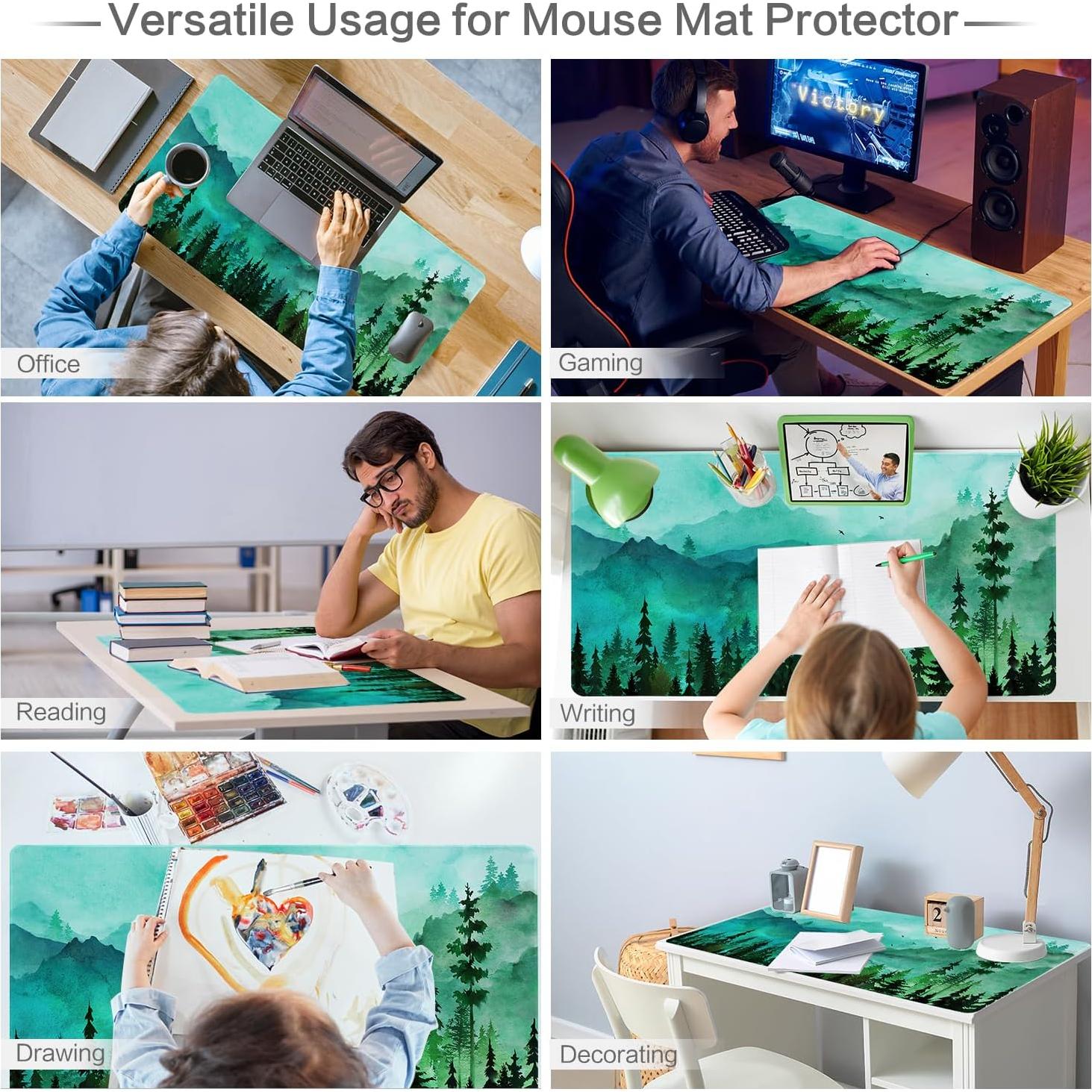 Alfombrilla de Ratón Grande Lokigo Bosque Verde 80x40 cm