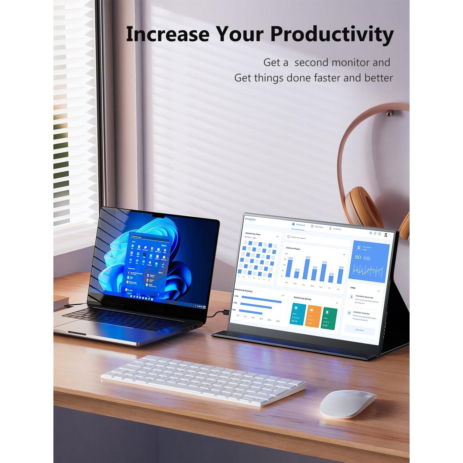 Monitor Portátil MAGICRAVEN 14" 2K IPS Doble USB-C HDMI