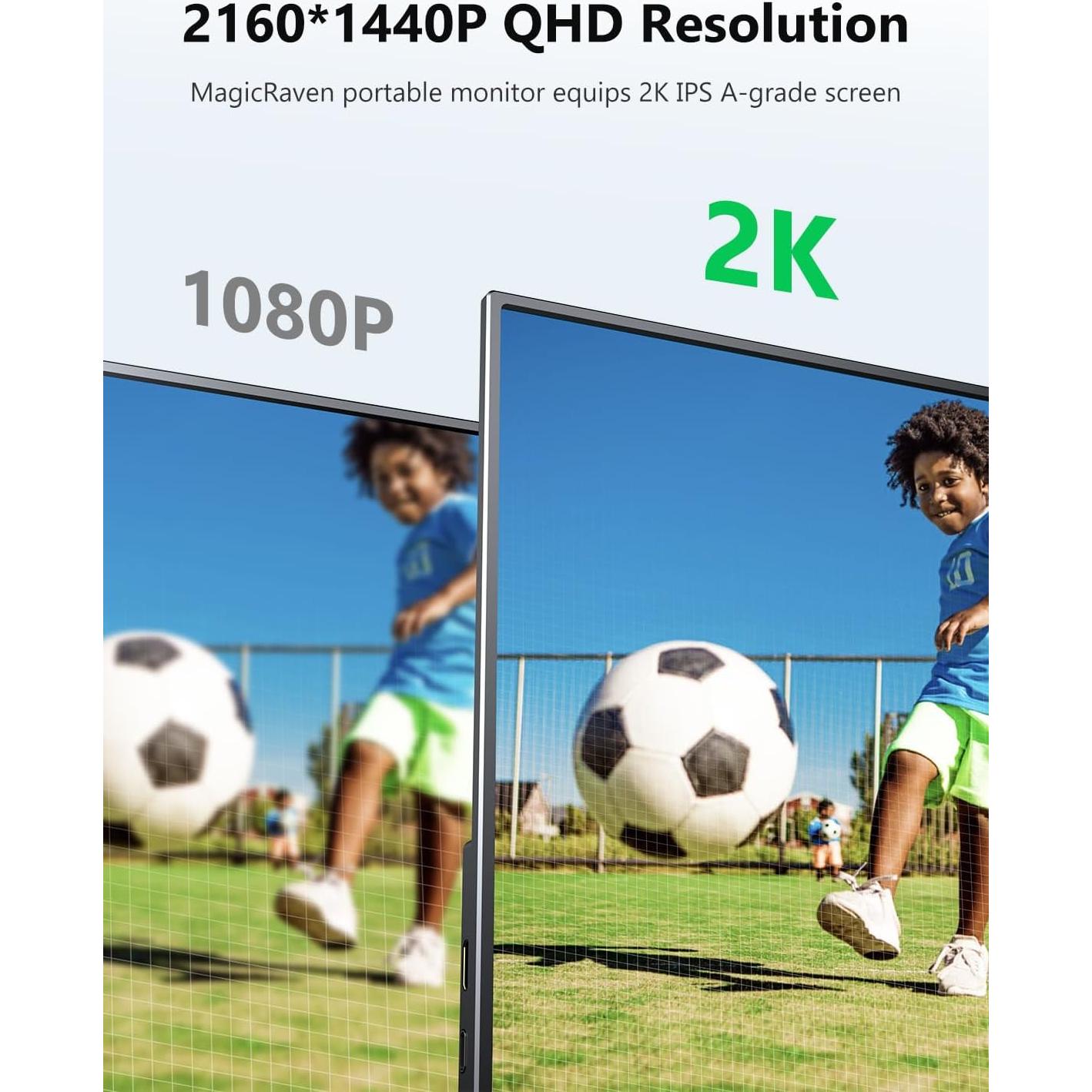 Monitor Portátil MAGICRAVEN 14" 2K IPS Doble USB-C HDMI