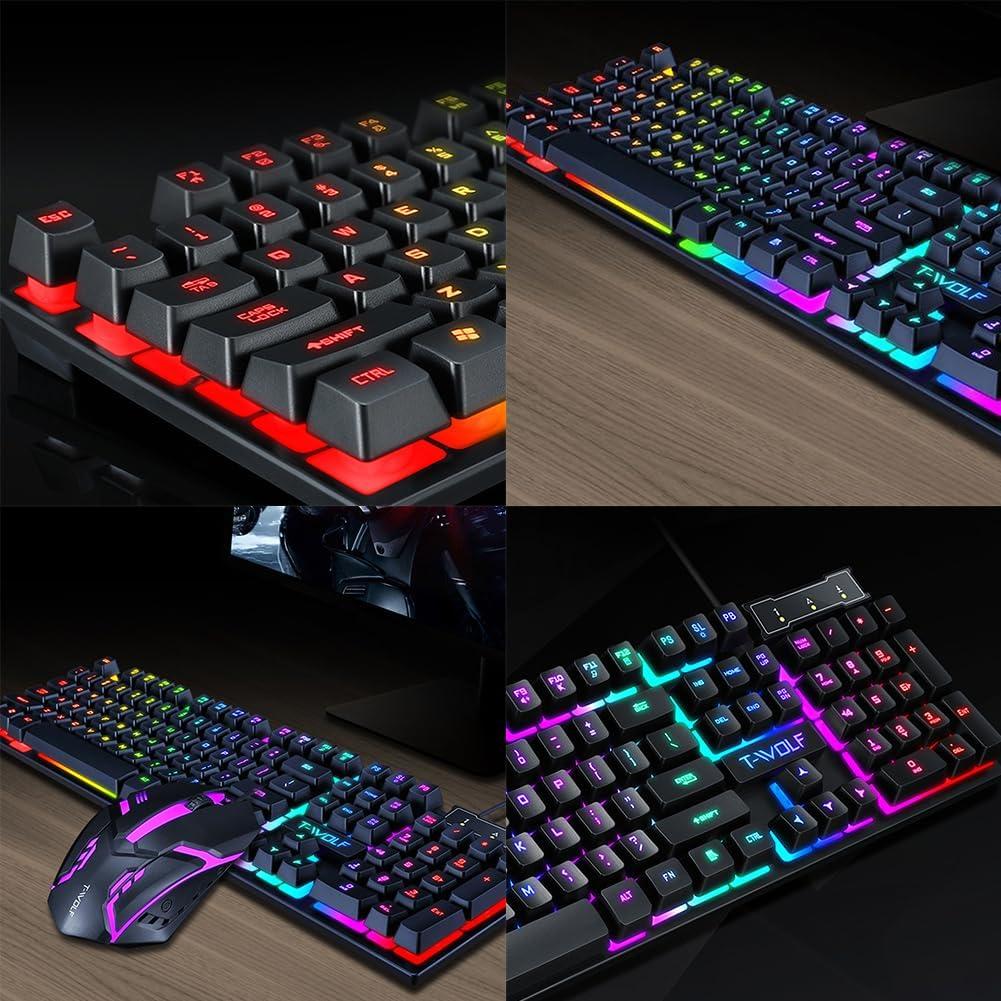 Combo Teclado y Ratón para Juegos Magik TF200 LED RGB Negro