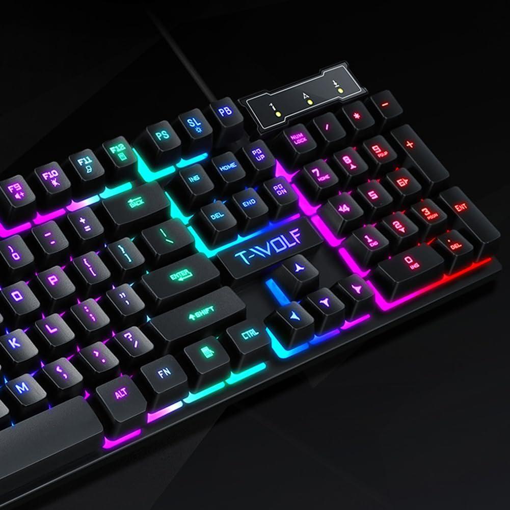 Combo Teclado y Ratón para Juegos Magik TF200 LED RGB Negro