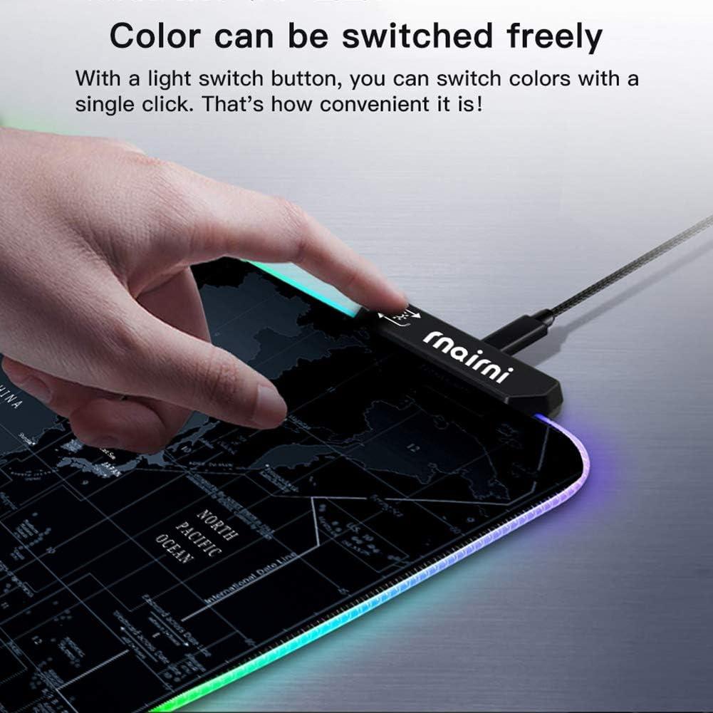 Alfombrilla de Ratón RGB Extendida Rnairni 80x40cm Impermeable