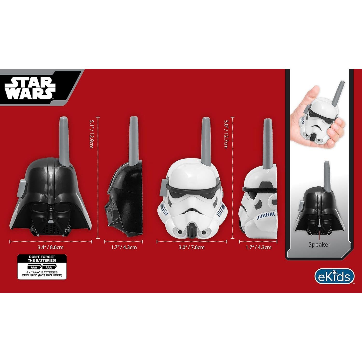 Walkie Talkies Star Wars eKids Kylo Ren y Storm Trooper