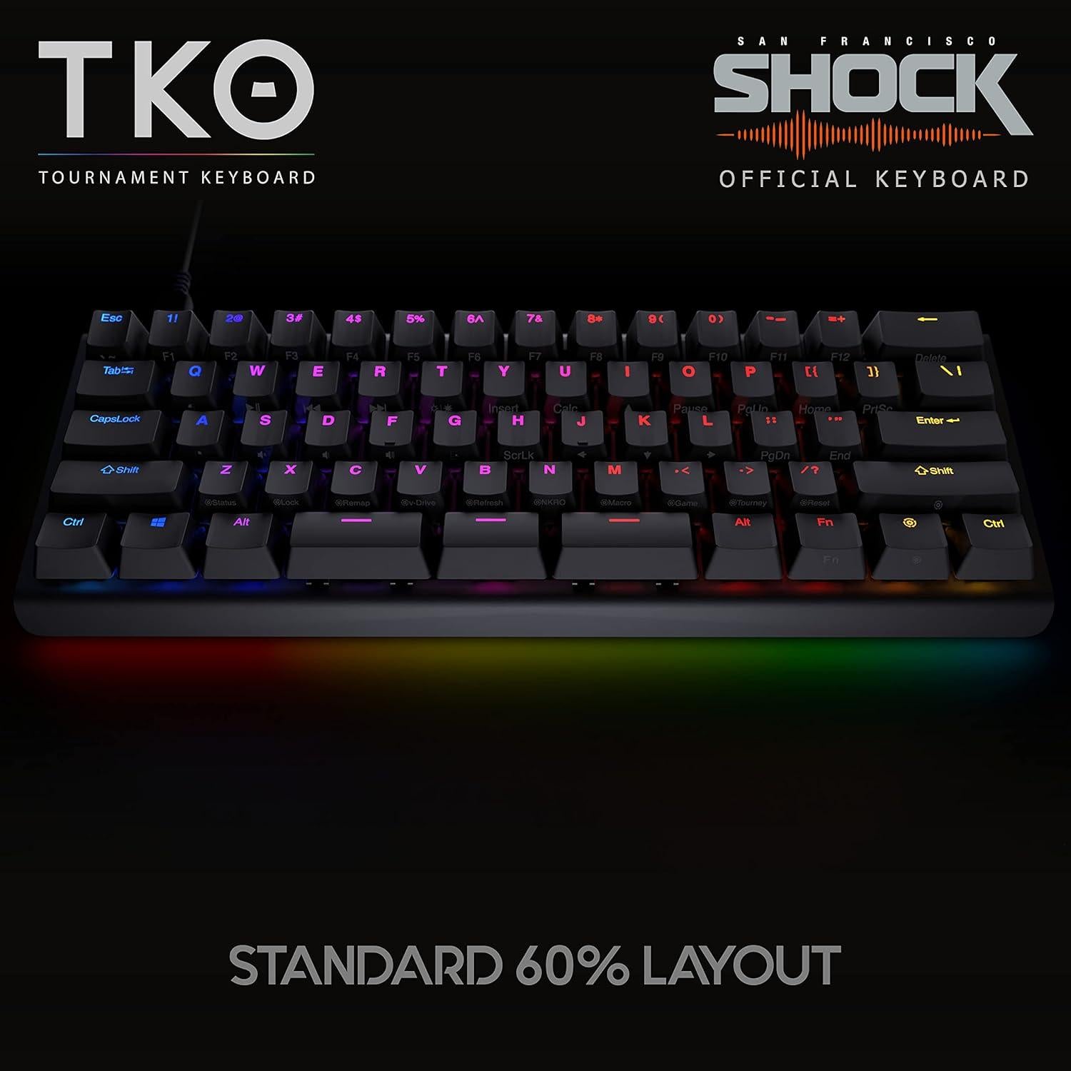 Teclado Mecánico KINESIS Gaming TKO 60% Hotswap RGB PBT