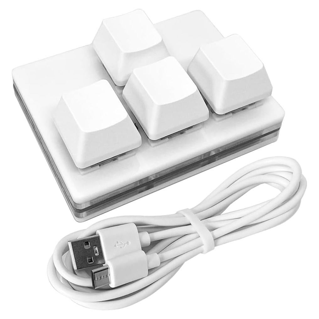 USB Mini 4-Key Keypad One-Handed Mechanical Gaming Keyboard Programming Macro Pad RGB Keypad for Windows Mac OSU HID Standard Keyboard with Red Hot Swappable Switch USB-C Keyboards