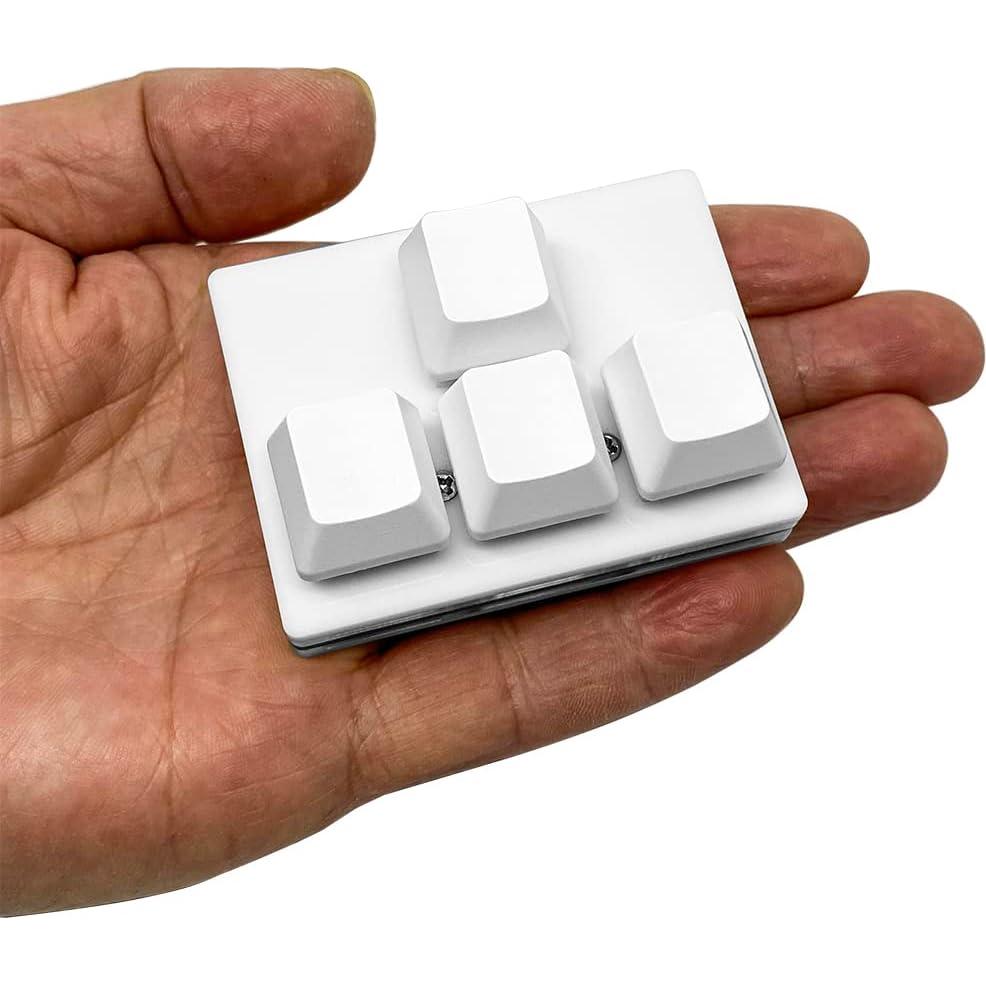 USB Mini 4-Key Keypad One-Handed Mechanical Gaming Keyboard Programming Macro Pad RGB Keypad for Windows Mac OSU HID Standard Keyboard with Red Hot Swappable Switch USB-C Keyboards