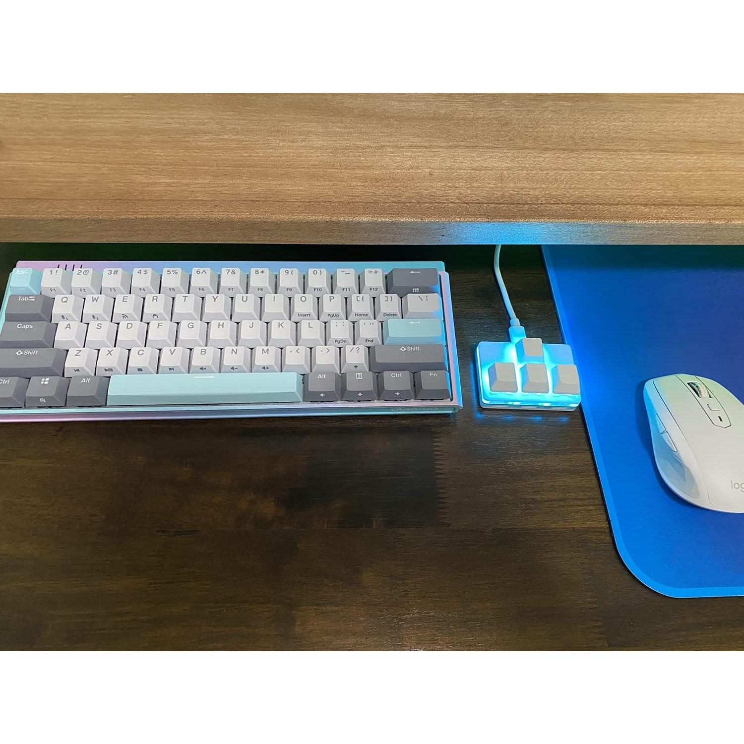 USB Mini 4-Key Keypad One-Handed Mechanical Gaming Keyboard Programming Macro Pad RGB Keypad for Windows Mac OSU HID Standard Keyboard with Red Hot Swappable Switch USB-C Keyboards