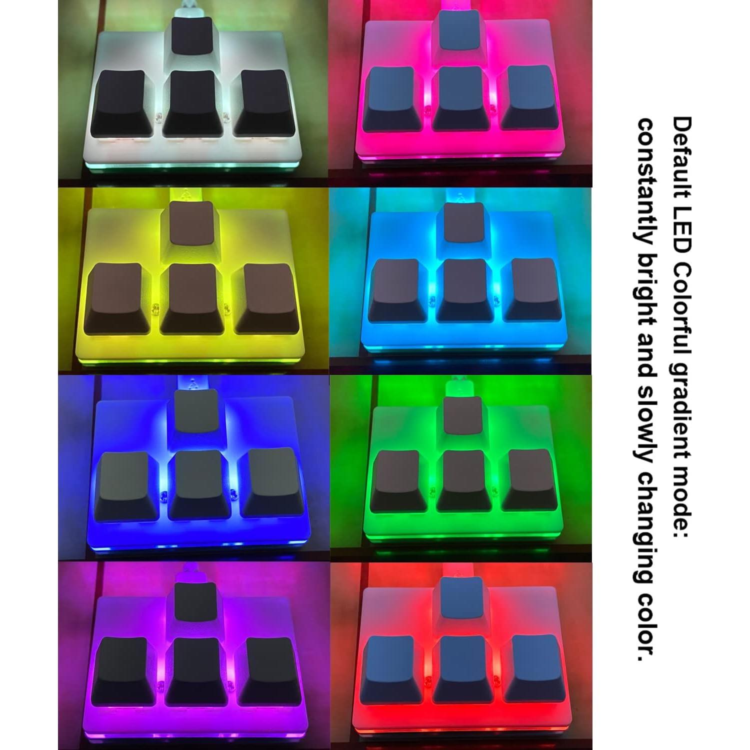 USB Mini 4-Key Keypad One-Handed Mechanical Gaming Keyboard Programming Macro Pad RGB Keypad for Windows Mac OSU HID Standard Keyboard with Red Hot Swappable Switch USB-C Keyboards