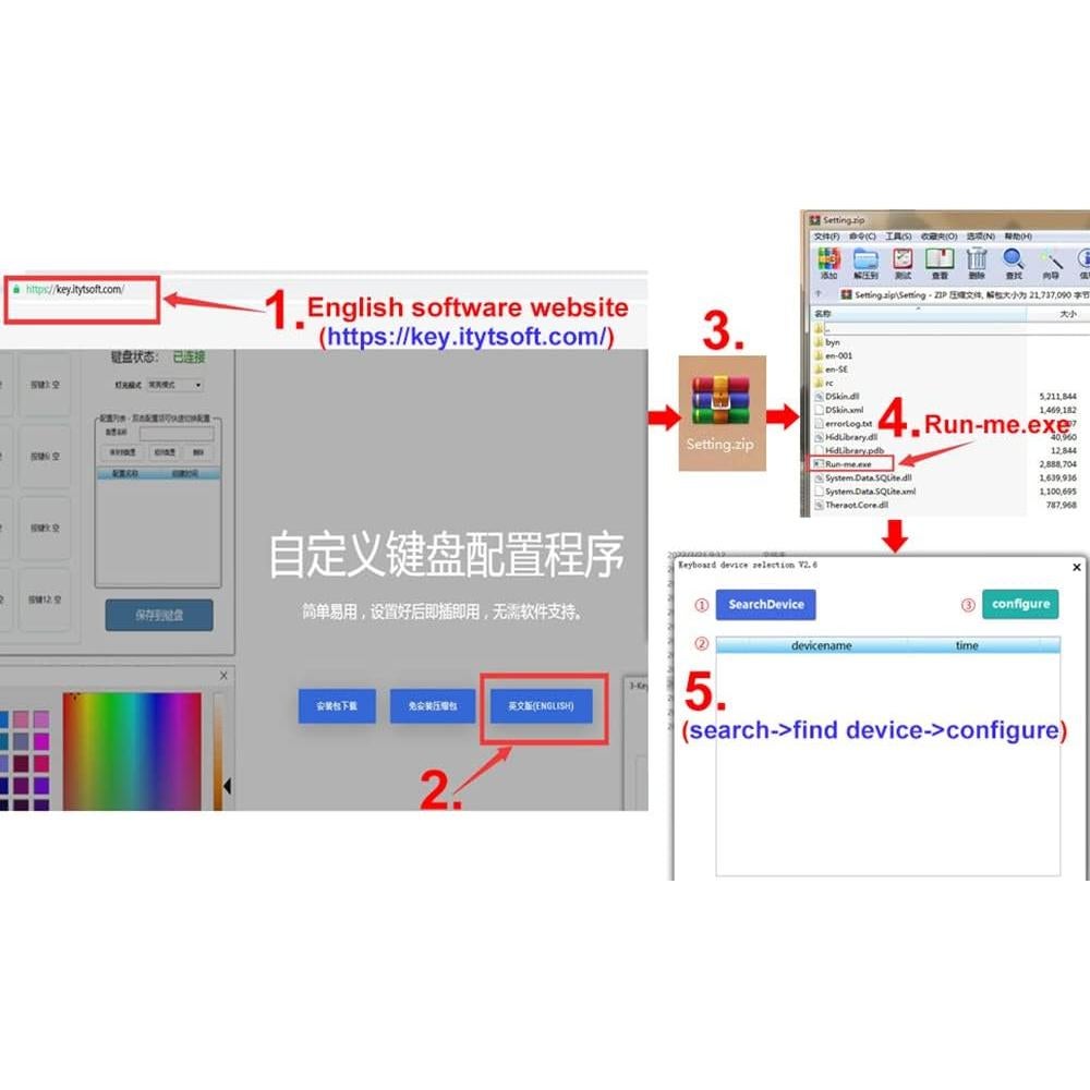 USB Mini 4-Key Keypad One-Handed Mechanical Gaming Keyboard Programming Macro Pad RGB Keypad for Windows Mac OSU HID Standard Keyboard with Red Hot Swappable Switch USB-C Keyboards