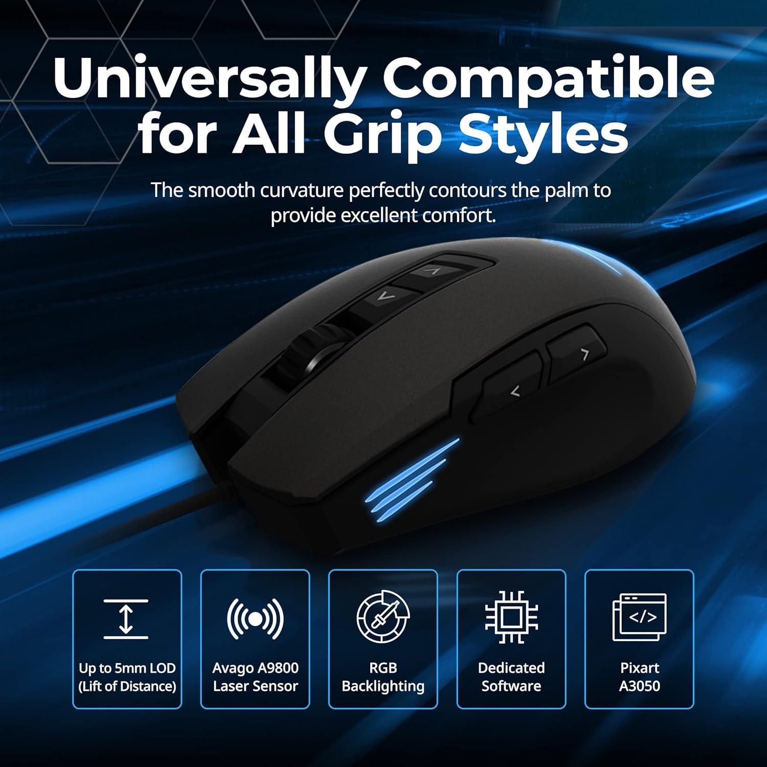 Zalman GM7 Ratón Óptico Gaming RGB 12,000 DPI 1,000Hz