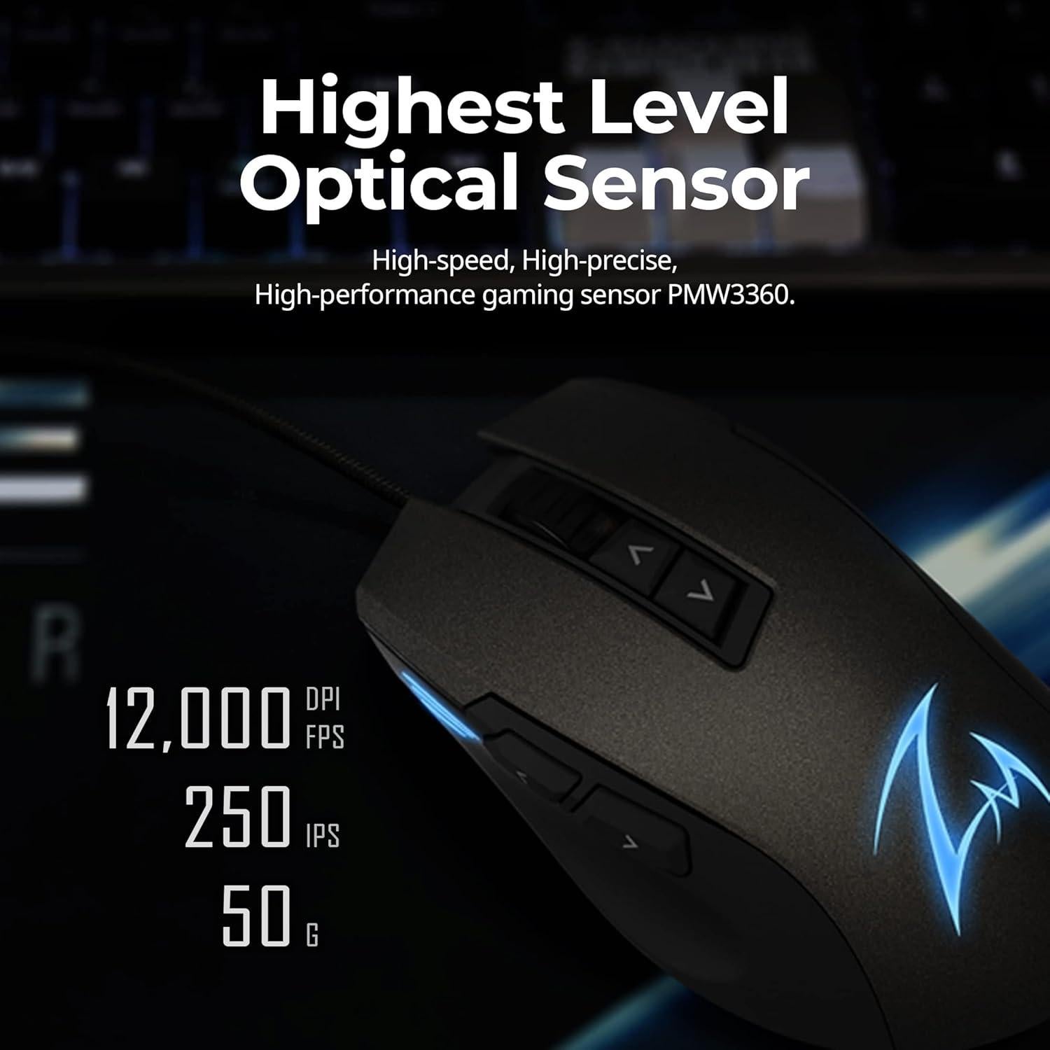 Zalman GM7 Ratón Óptico Gaming RGB 12,000 DPI 1,000Hz