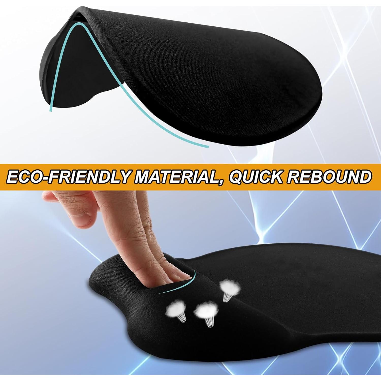 Ergonomic Mouse Pad with Wrist Support Gel Mouse Pad with Wrist Rest, Comfortable Computer Mouse Pad for Laptop, Pain Relief Mousepad for Office & Home, Forest Green