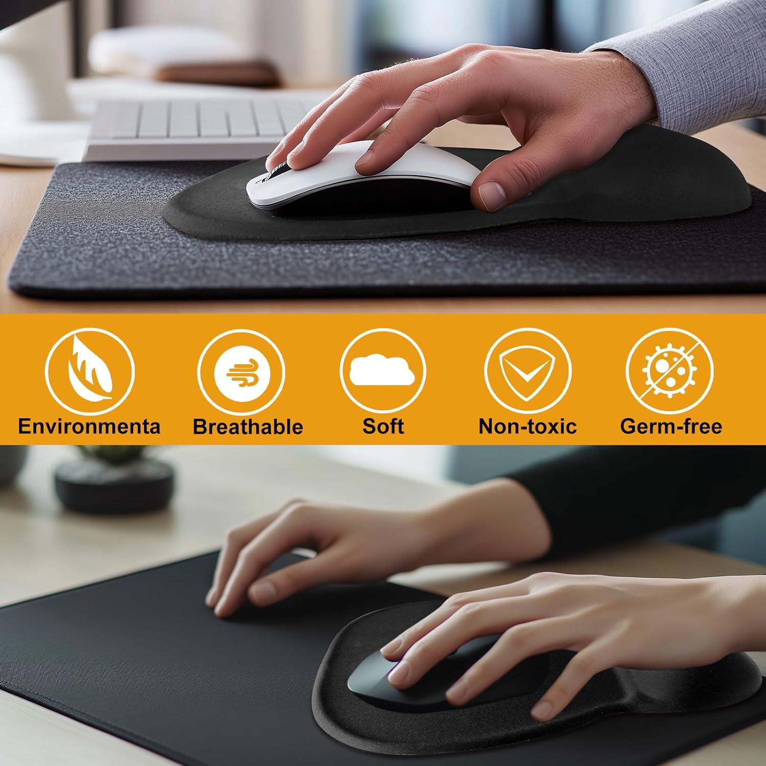 Ergonomic Mouse Pad with Wrist Support Gel Mouse Pad with Wrist Rest, Comfortable Computer Mouse Pad for Laptop, Pain Relief Mousepad for Office & Home, Forest Green
