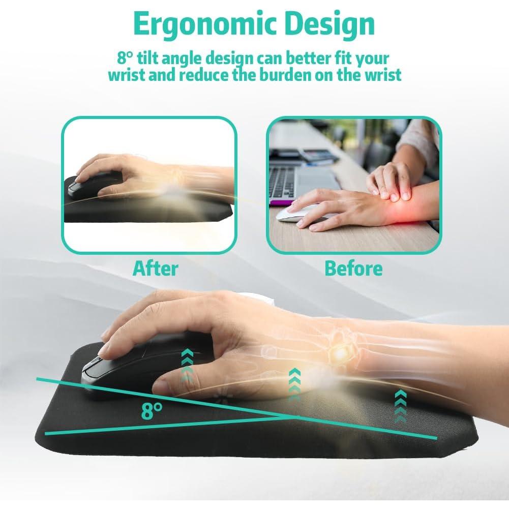 Almohadilla de Ratón Ergonómica zxbaers con Soporte para Muñeca