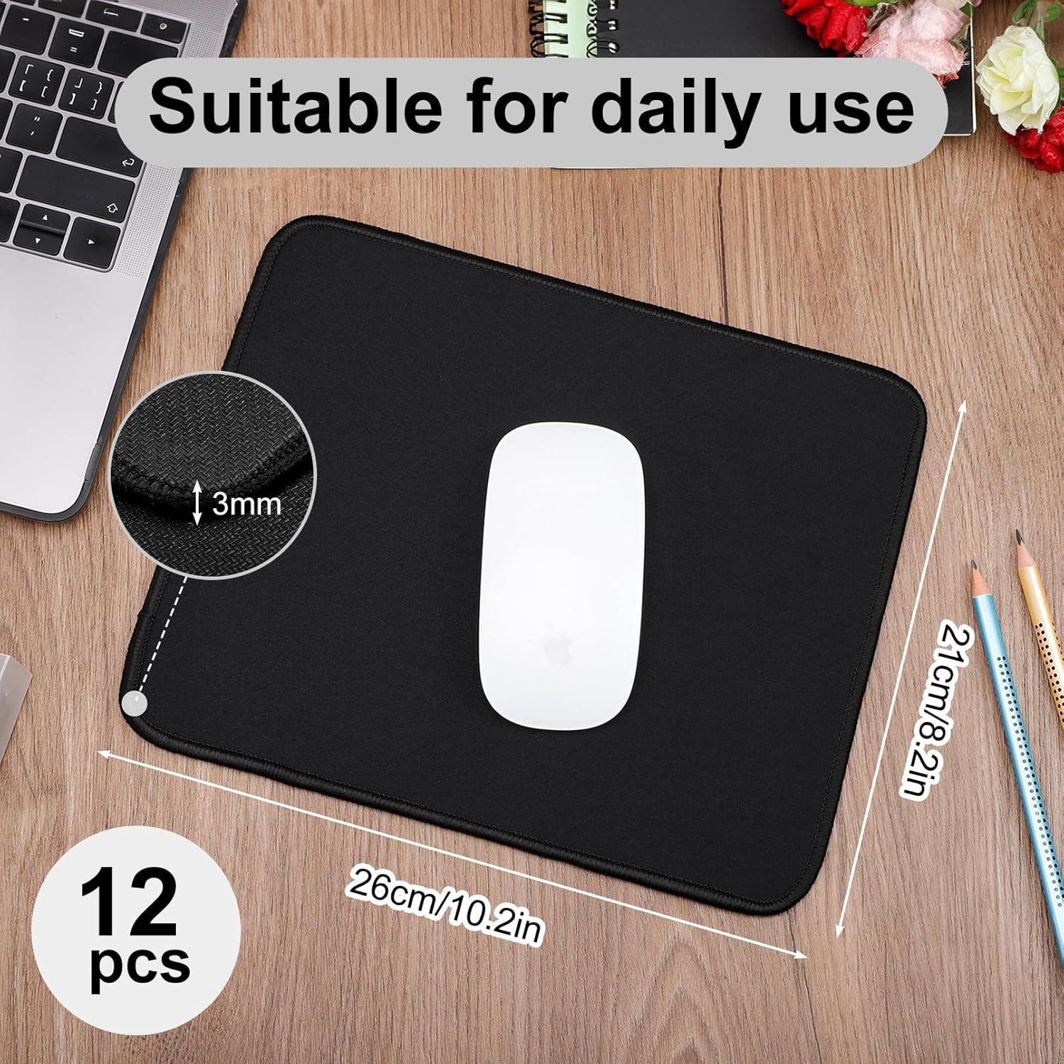 12 Alfombrillas de Ratón CACASO Negras Antideslizantes 25.9x20.8 cm