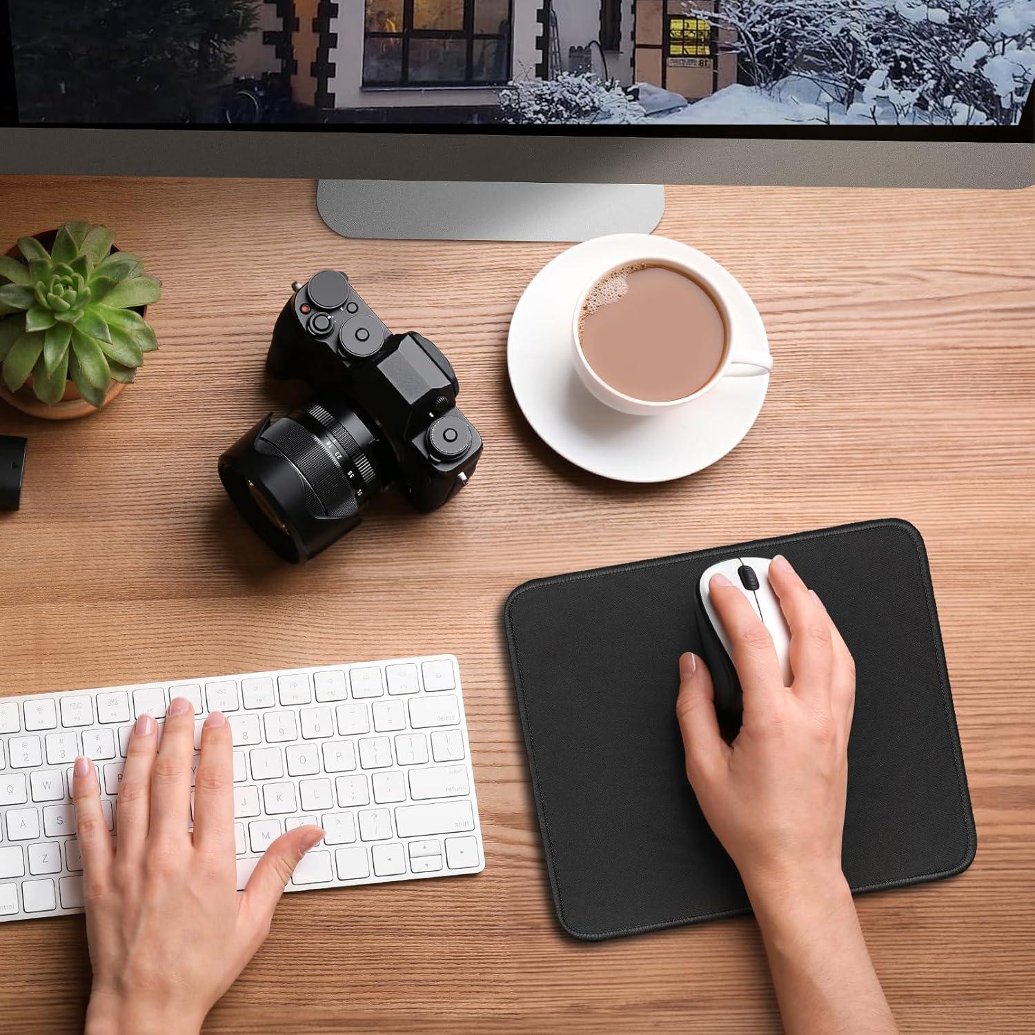 12 Alfombrillas de Ratón CACASO Negras Antideslizantes 25.9x20.8 cm