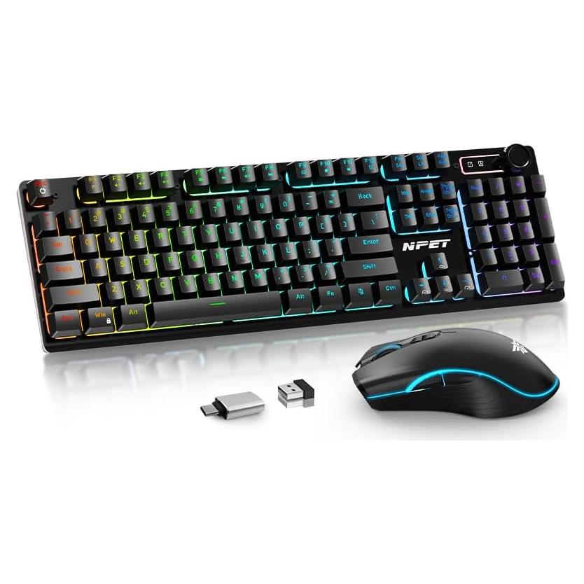 Combo Teclado Mecánico RGB y Ratón Inalámbrico NPET S21PRO