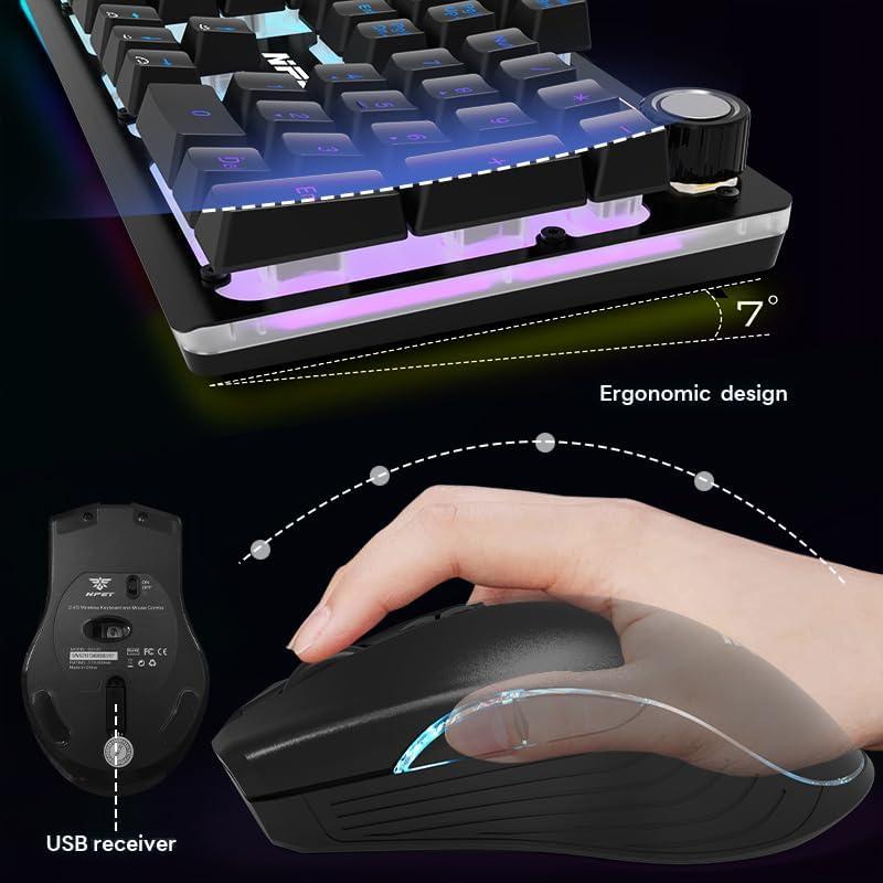 Combo Teclado Mecánico RGB y Ratón Inalámbrico NPET S21PRO