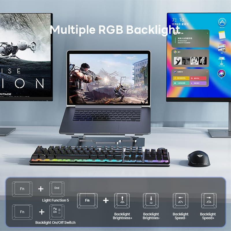 Combo Teclado Mecánico RGB y Ratón Inalámbrico NPET S21PRO