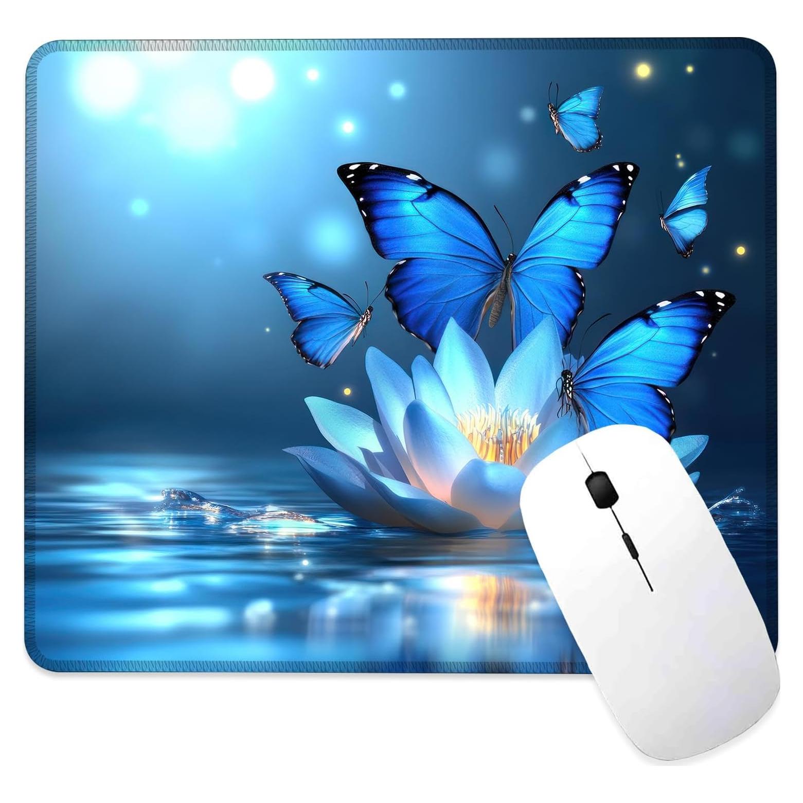 Alfombrilla de Ratón Ghatobty Mariposas Azules 24.1x20.3 cm