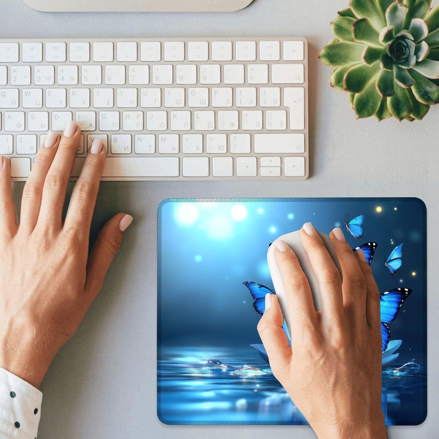Alfombrilla de Ratón Ghatobty Mariposas Azules 24.1x20.3 cm