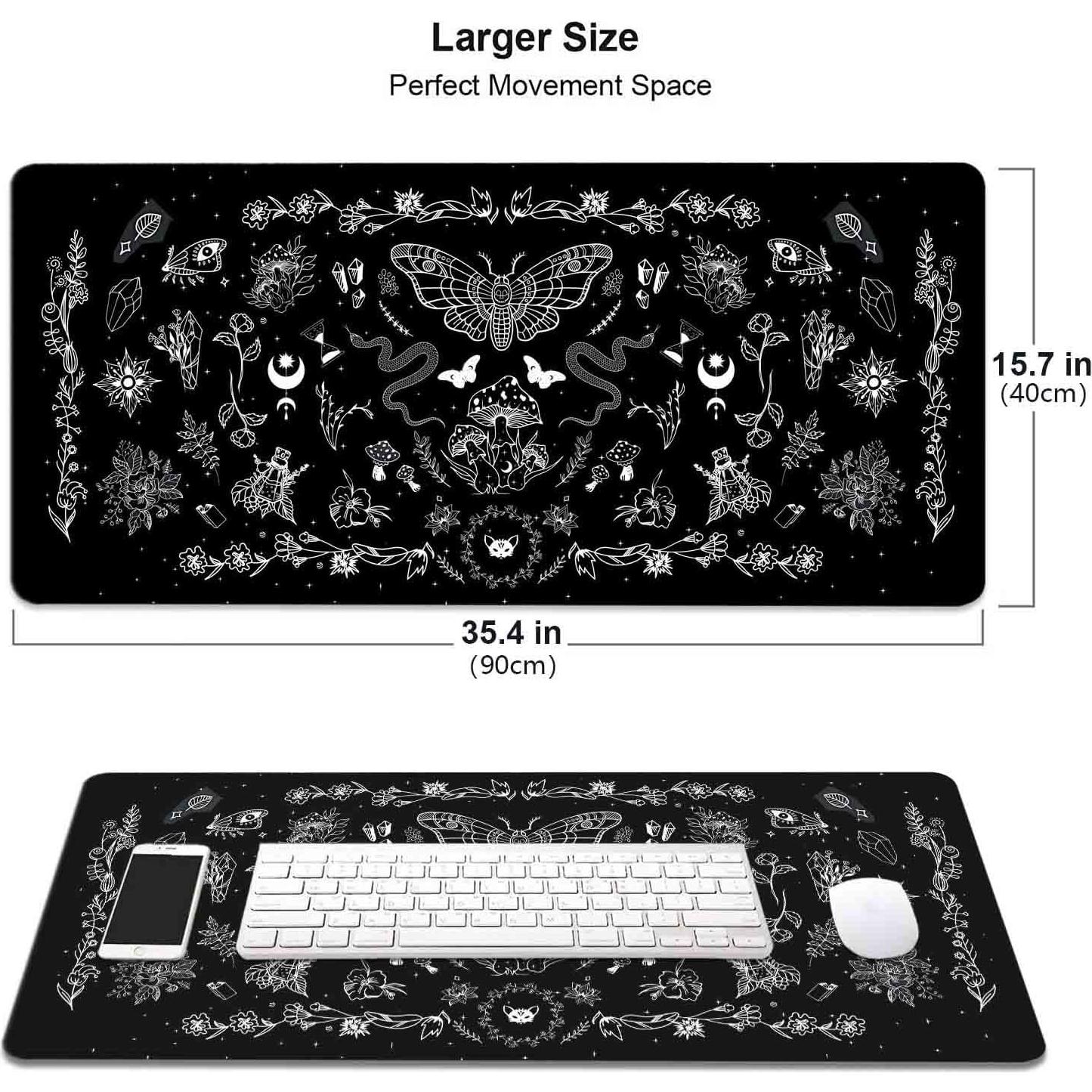 Alfombrilla de Ratón Grande HUOCAIREN Negra Ocultista 900x400mm
