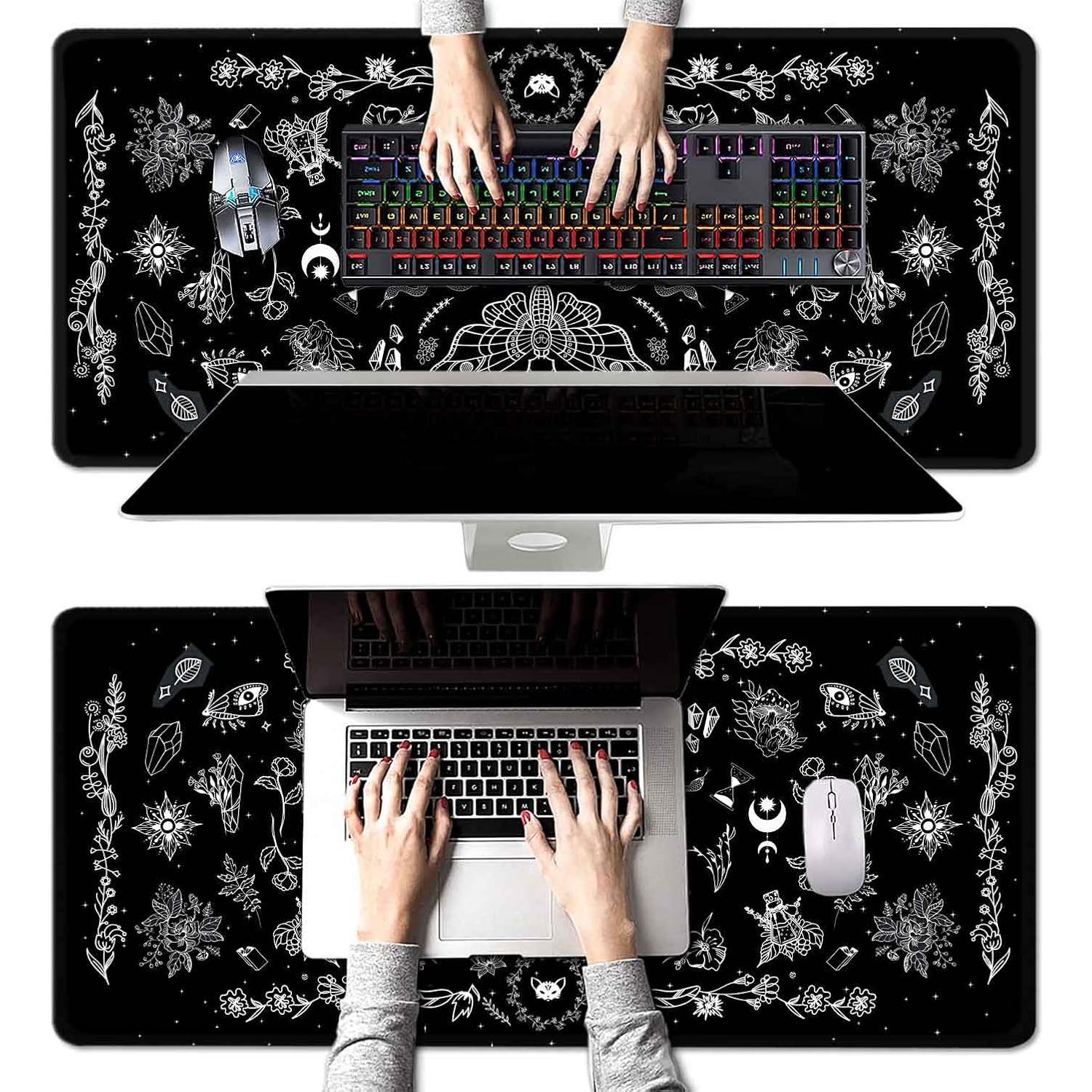 Alfombrilla de Ratón Grande HUOCAIREN Negra Ocultista 900x400mm